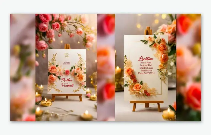 Elegant Floral Hindu Wedding Invitation 3D Style Instagram Story